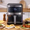 10.5L large capacity air fryer with visible window, stainless steel shell, intelligent touch version, household oil fryer 220V 5