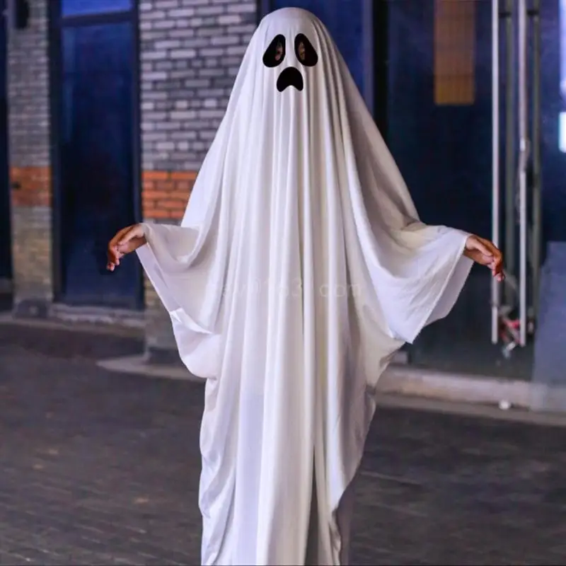 Halloween Cloak Cape Ghostes Hooded Cloak Cape Robe Ghostes Poncho Funny Cosplay Clothes Costume Adult Kids Halloween Costumes