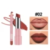 2Pcs Matte Lipstick&lip Liner Set Nude Brown Lipliner Pencil Waterproof Lip Liner Lasting Not Easy Fade 2 in 1 Lips Make Up Kit 6
