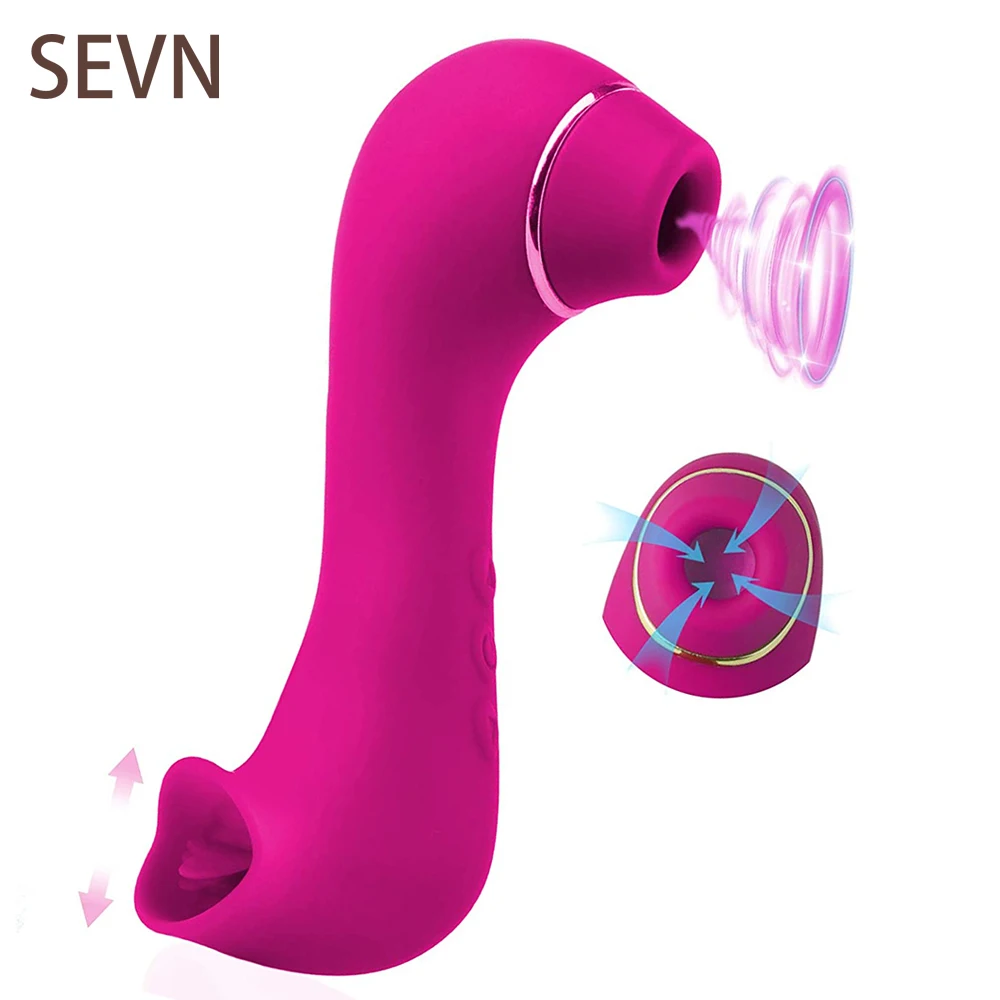 Powerful 2 in 1 Sucking Vibrator for Women Nipple Clit Stimulator Vagina Massager Oral Vacuum Female Masturbator Adult Sex Toys