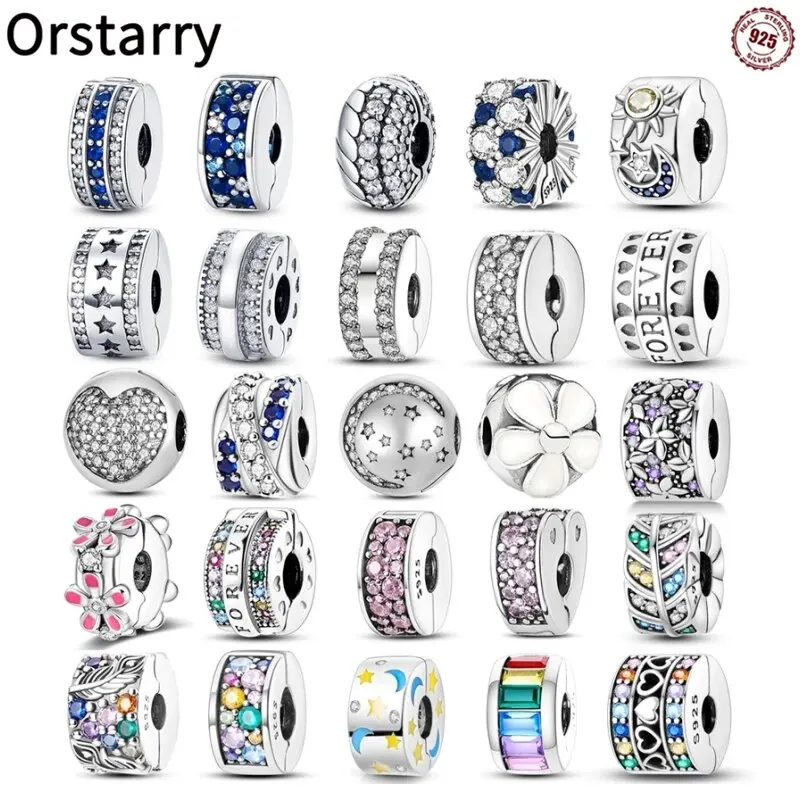 Sterling Silver Jewelry 925 Sterling Silver Beads Pendant Fit Pandora Charm Bracelet Butterfly Moon Star Luminous DIY Making