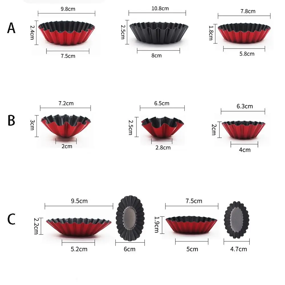 Kitchen Baking Accessories Carbon Steel Egg Tart Molds Non-stick Reusable Cake Mold Creative Mini Flan Pan Mold Cupcake Egg Tart cake mold