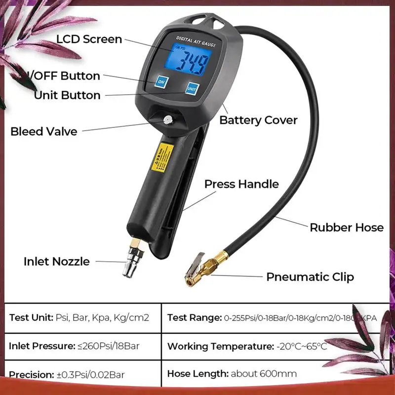 Tire Pressure Gauge Auto Accessories High-Precision Monitoring Inflation Universal Car Tire Manometro