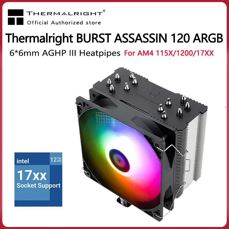 

Thermalright BA120 ARGB Air-Cooled CPU Cooler AGHP Anti-Gravity 6 Heat Pipe 120mm Silent Cooling Fan For AM4/1200/1700/115X