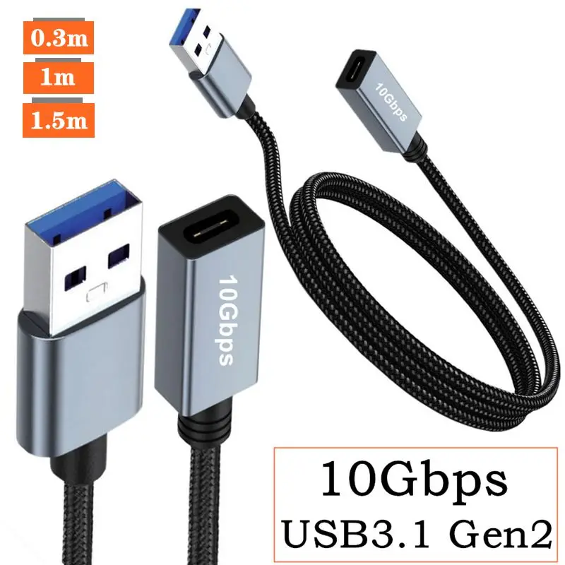 Dupla Face Dados Faixa Chip Usb 3.2 Cabo de Conexão Usb Macho para Tipo-c Cabo Adaptador Feminino Gen2 10gbps
