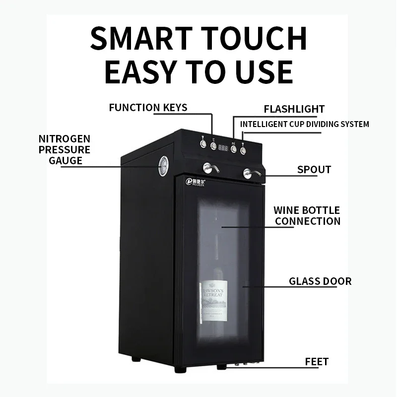 Red Wine Refrigerated Dispenser Desktop Commercial Compressor Refrigeration Nitrogen Freshkeeping Temperature Grape Wine Cabinet