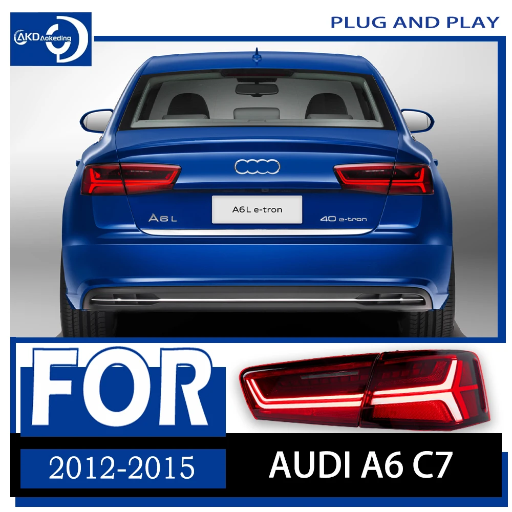 

AKD автостайлинг для A6 задние фонари 2012-2015 A6L Классическая задняя лампа светодиодный DRL динамический сигнал тормоз задний автомобильные аксессуары