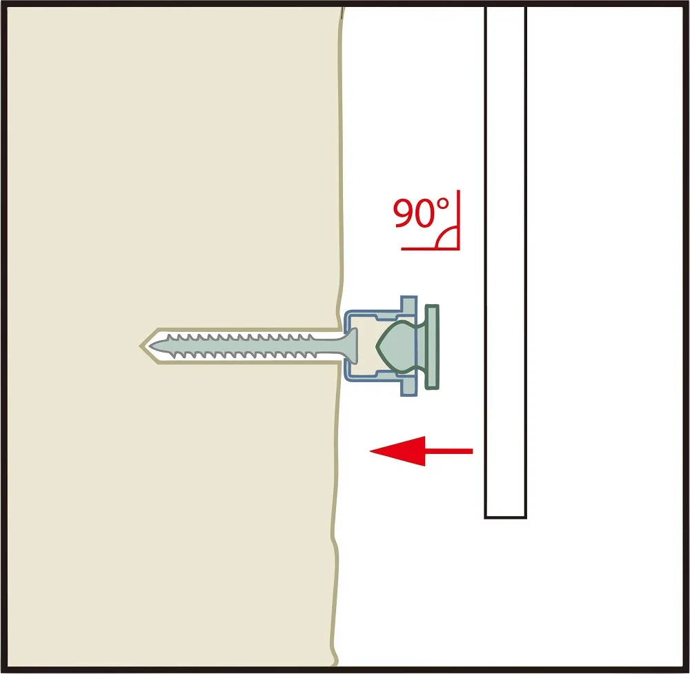 Step two of installation demonstrating final attachment