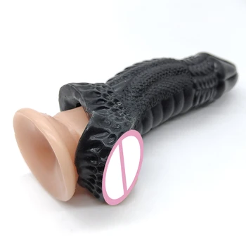 FAAK Silicone Penis Sleeve Extender Multi Color Reusable Condoms Adult Sex Toys For Men Delay Ejaculation Cock Enlargement 5