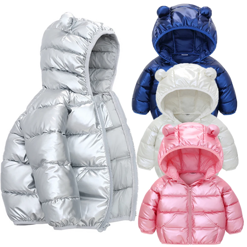 Autumn Winter Baby Girls Boys Jacket Cute Ears Hooded Children Windproof Padded Coat Toddler Long Sleeve Clothing 2 to 6 Years children jackets girls coat wool jacket