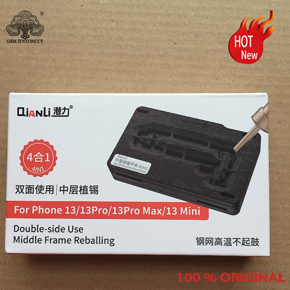 

4-в-1 трафарет QianLi для реболлинговой платформы среднего уровня, оловянный посадочный стол для iPhone серии 13, двухсторонний прибор для материнской платы