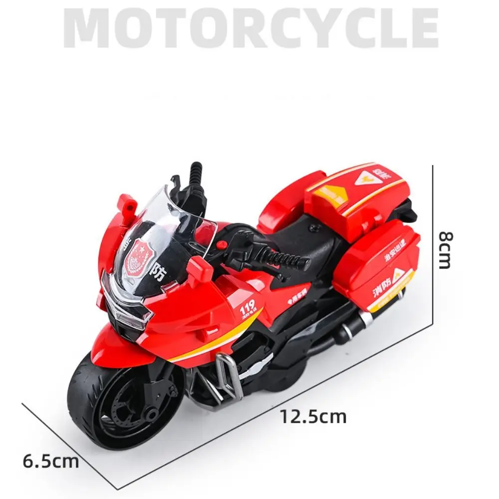 Plastic Inertial Motorcycle Toy White Black Red Green Flexible Motorcycle Model Drop-resistant City Service Motorcycle Toy