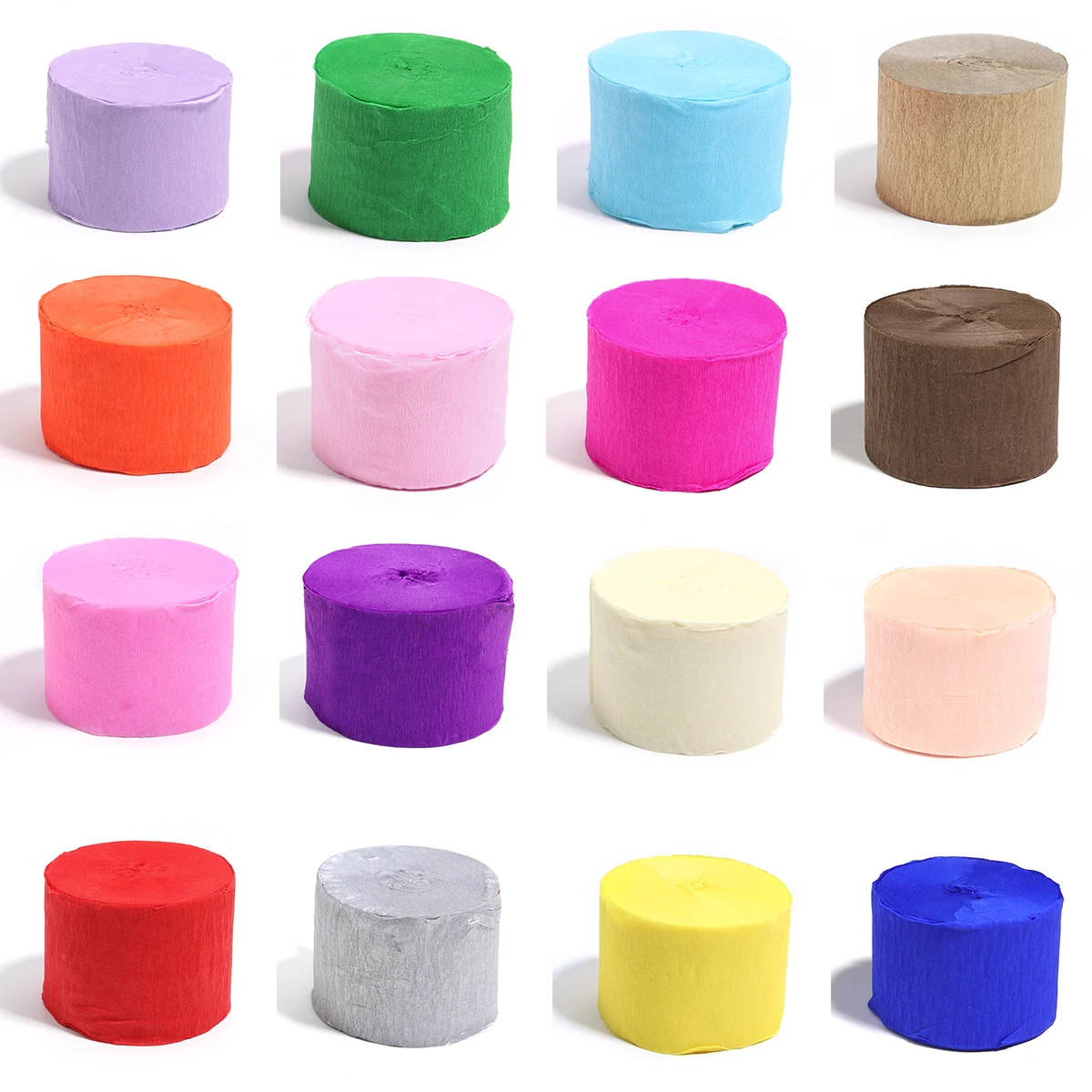 Vibrant Crepe Paper Roll for Creative Crafts and Gift Wrapping - 18 Colors, 4.5x2500cm