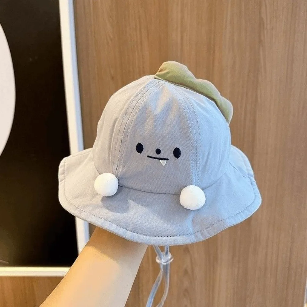 Sweet Quick-dry Korean Style Cap Shading Hat Embroidery Summer Sunhat Dinosaur Puppy Children's Bucket Hat Girls