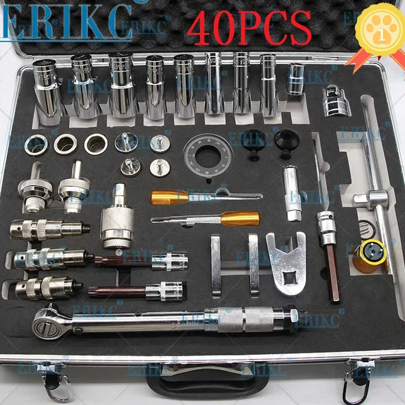 

40pcs Injector Repair Disassembly Tool Kits Diesel Fuel Injector Dismantling Equipments for Bosch Denso Delphi E1024000