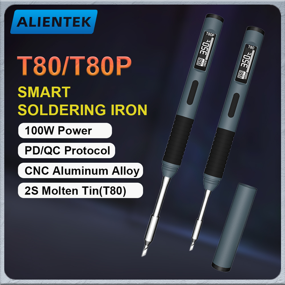 T80/T80P Soldering Iron 100W 80-450° Adjustable Constant Temperature Precision Welding Repair Tool T210/T245 KU Tip
