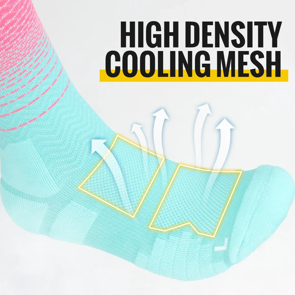 WRELS Socks Athletic Cushion Moisture Wicking Sports Socks Thicke Towel Bottom Sweat Absorbing Hiking Basketball Running