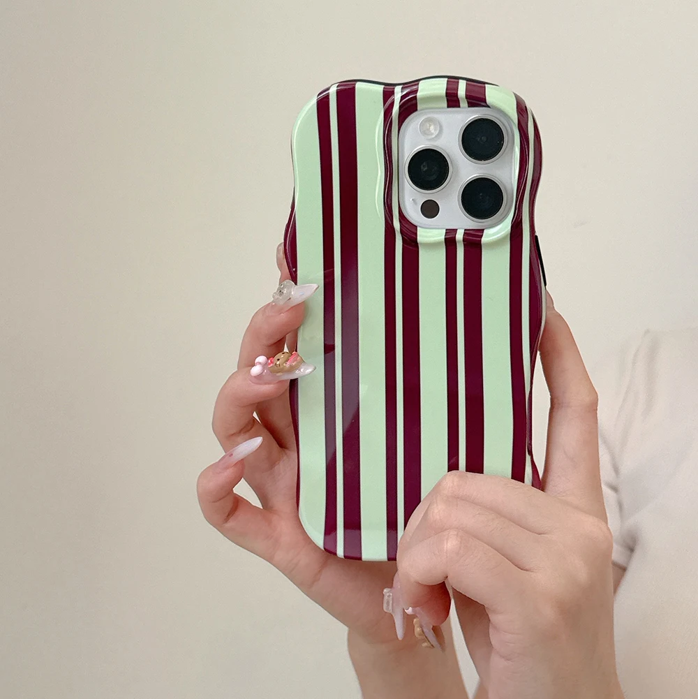 Luxury Stripes Shockproof Phone Case with Wave Edges