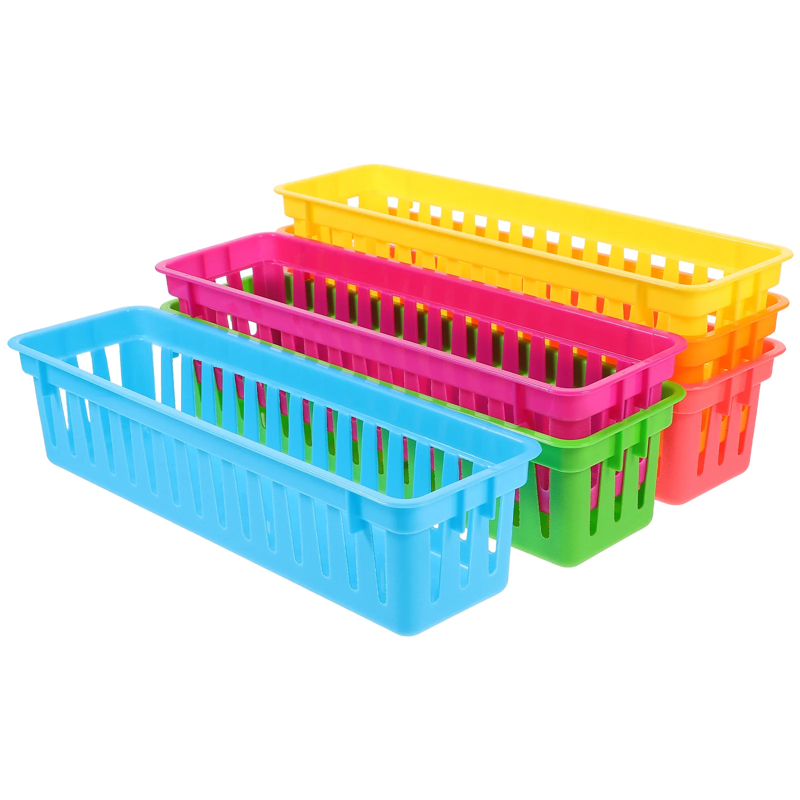 Plastic Desk Pencil Holder Stationery Basket Colorful Classroom Supplies Storage Coloured Pencils