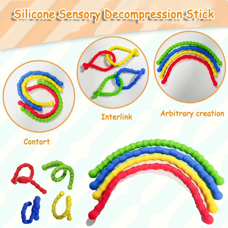 Silicone Textured Sensory Fidget Toy Autism Kid Calming Fidget Stress Toy Adult Anxiety Stress Relief Fingertip Sensory Desk