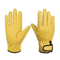 1 Pair Leather Work Gloves Wear-Resisting Gloves for Yard Work Gardening Farm Warehouse Construction Motorcycle Dropshipping 2