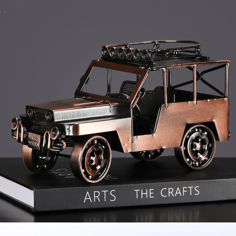 

Vintage iron art motorcycle car metal model decoration creative home tabletop decoration wine cabinet bookshelf decoration