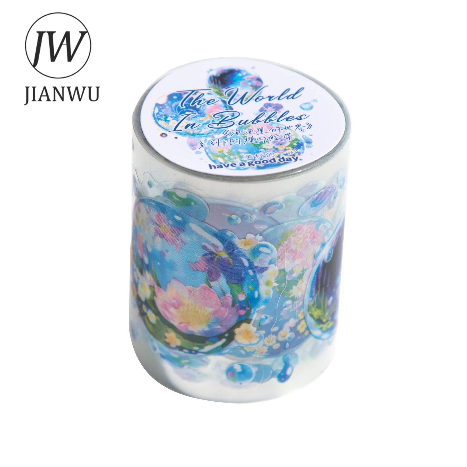 JIANWU 50mm*200cm 버블 시리즈 꿈의 꽃 성 풍경 소재 콜라주 PET 테이프 창의적인 저널 문구