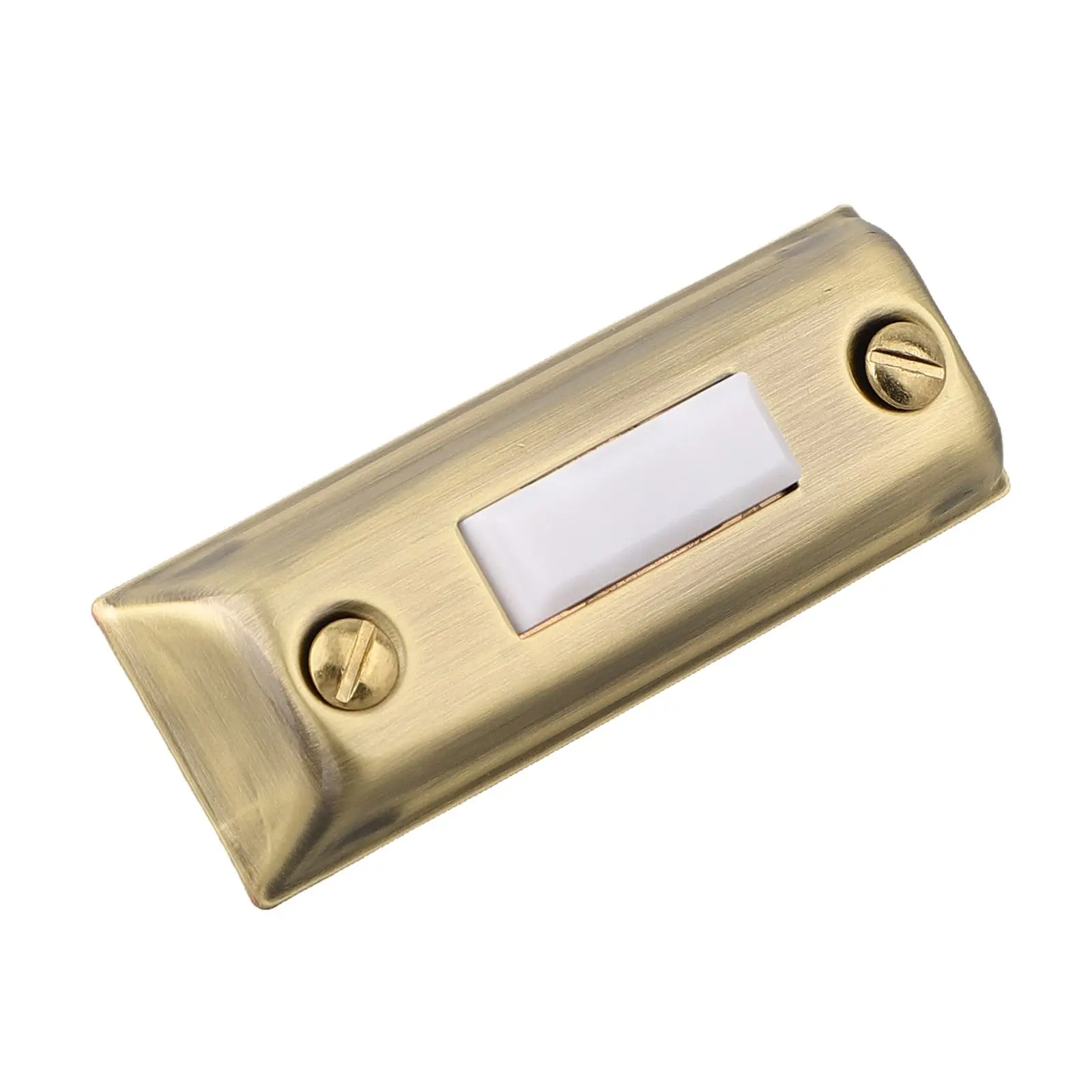 LED Lighted Door Chime Push Button Antique Brass Rectangular Lighted Door Bell Button Replacement Wired Doorbell