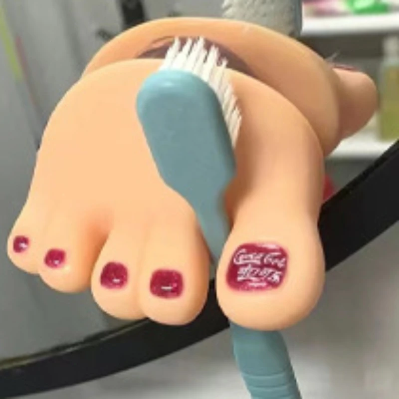1pc 칫솔 홀더 케이블 트리머 발가락 흡입 컵 보관 재미있는 칫솔 홀더 욕실 장식 보관함