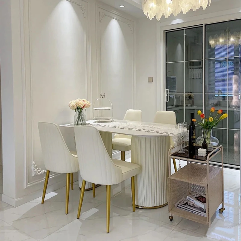 

European Designer Dining Table Light Luxury Modern Home Dinning Table Center Nordic Mesas De Jantar Kitchen Furniture