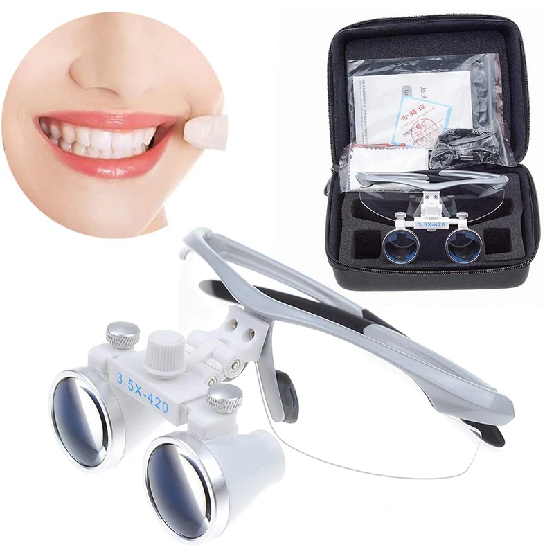 

2.5X 3.5X Binocular Dental Loupes Magnifying Glasses 320-420 mm Ultra-lightweight Medical Surgery Surgical Magnifier Loupe