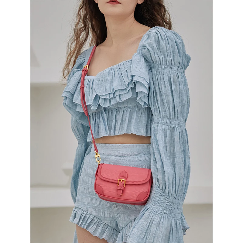PU Leather Messenger Bag Summer Fashion Trend Small Square Bag Ladies Handbag Solid Color Exquisite Luxury Shoulder Bag