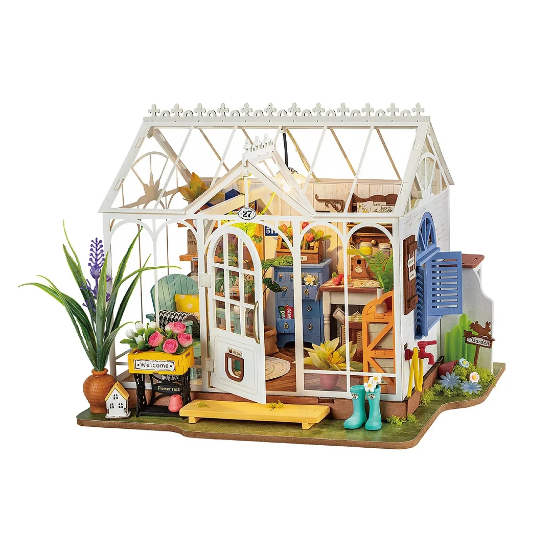 

Robotime Rolife Dreamy Garden House DIY Miniature House Kit for Girls Teens Wooden Dollhouse Puzzle Easy Assembly Home Decor