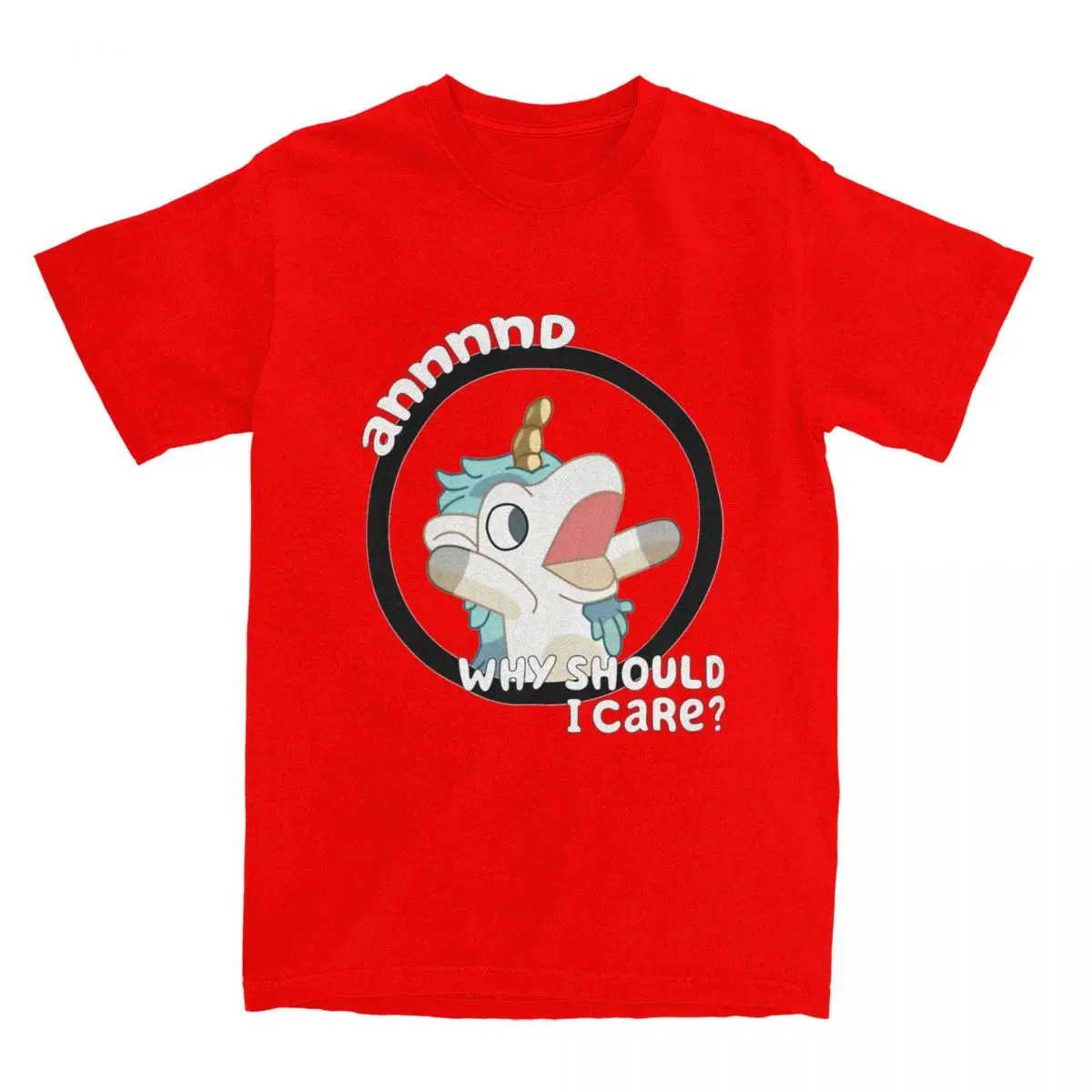 Whimsical Blue Unicorn Graphic Cotton T-Shirt - Casual Beach Novelty Short Sleeve Tee