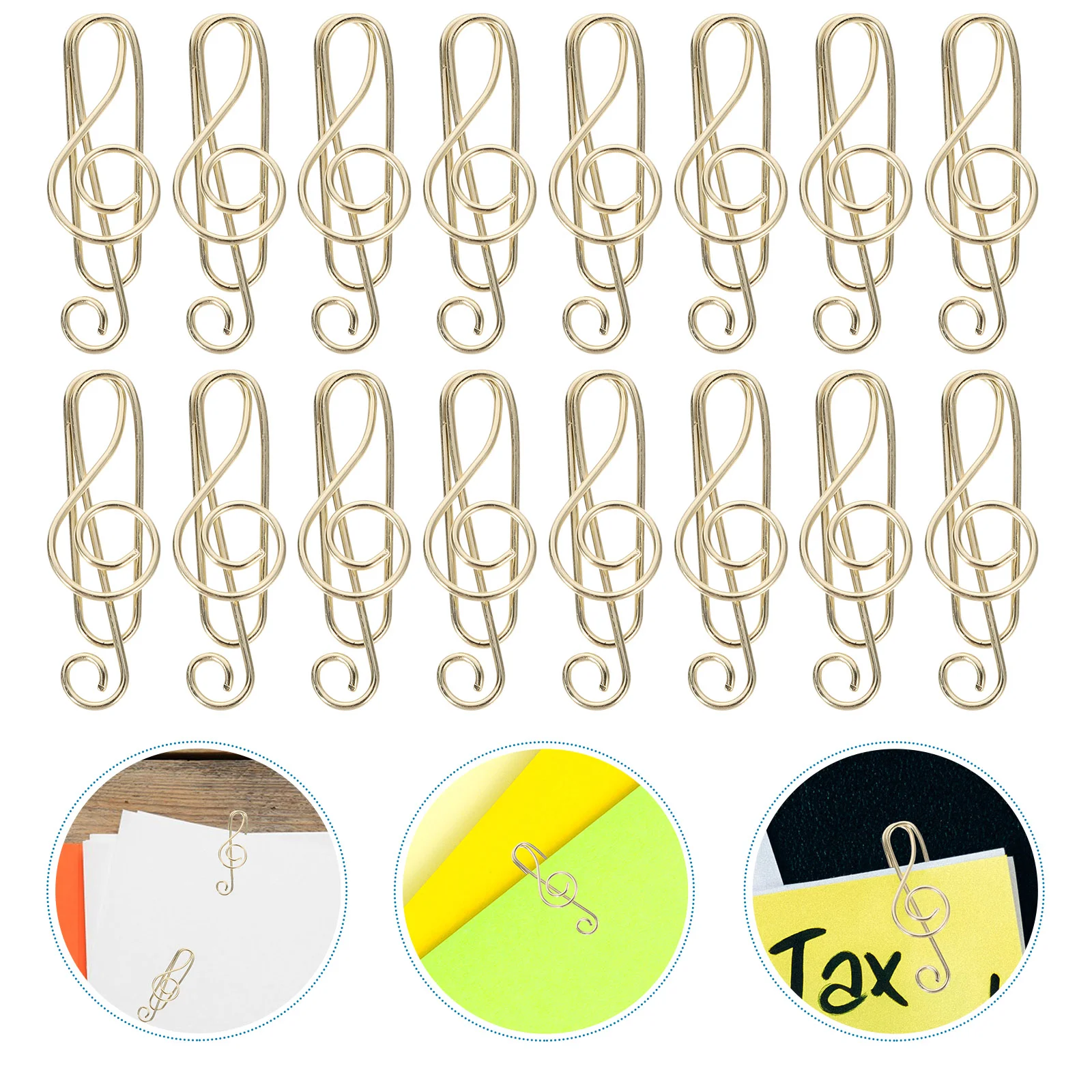 

50 Pcs Musical Note Shaped Paper Clip Bookmark Notes Clips for Office Metal Paperclips Marking School Cartoon Clamp Supplies