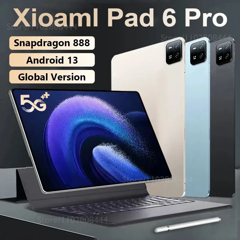 2024 글로벌 버전 패드 6 프로 태블릿 PC, 안드로이드 13, 11 인치, 16GB, 512GB, 1TB, 2.4G, 5G 듀얼 와이파이, HD 5G 태블릿, 오리지널 패드 6 프로