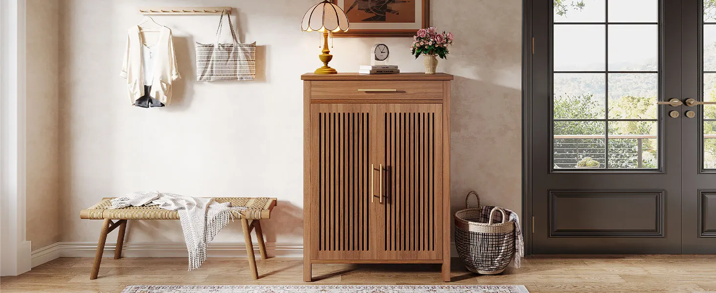Freestanding Wooden Shoe Rack