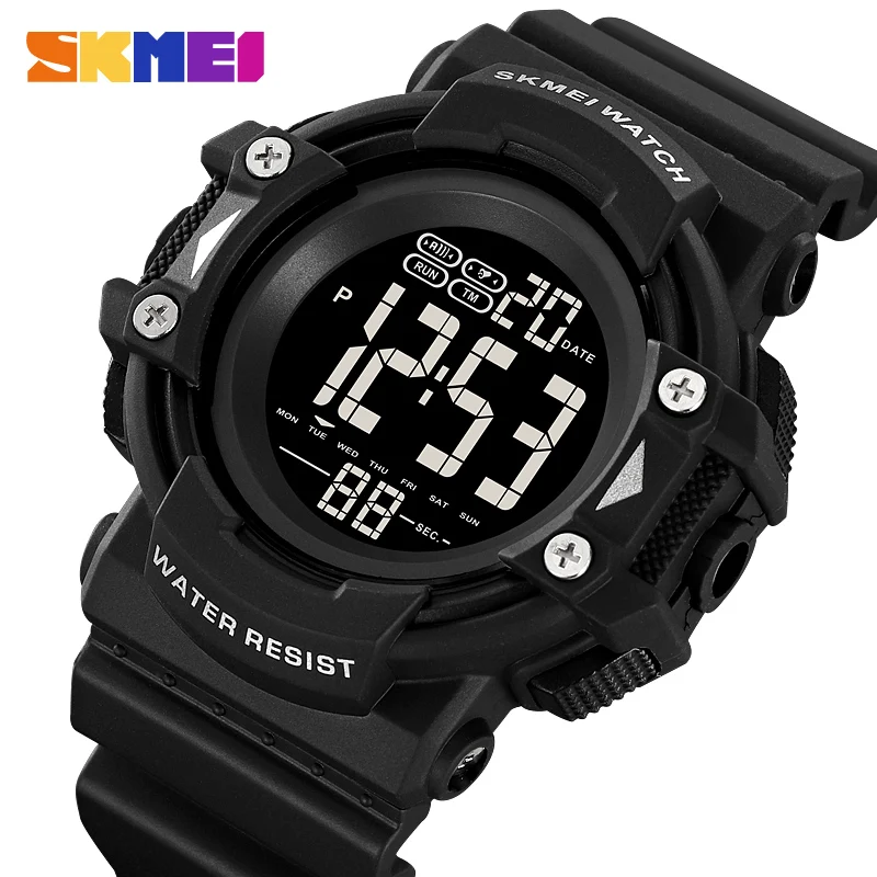 

SKMEI Men's Electronic Watch Blue Army Camouflage Dual Time Stopwatch Timer Timer Alarm EL Luminous Countdown 2195