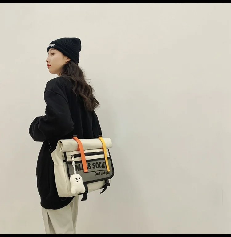 2023 Fashion High-capactiy Vintage Backpack Japanese Multifunctional School Bags For Boys Gilrs Casual Messenger Crossbody Bag