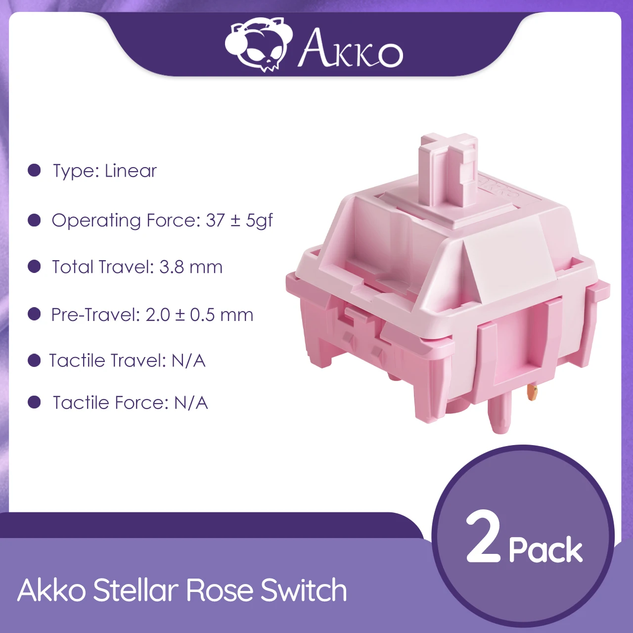 Akko Stellar Rose Switch 5 Pins 37gf Low Operating Linear