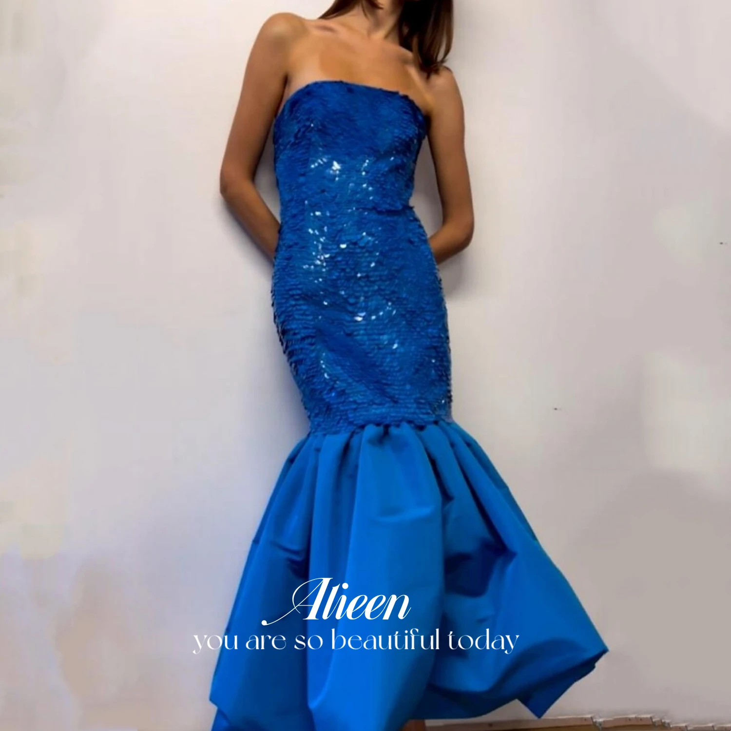 

Aileen Wedding Guest Dresses for Women Evening Dress Party Evening Elegant Luxury Celebrity Sequins Strapless Mermaid Ball Gowns