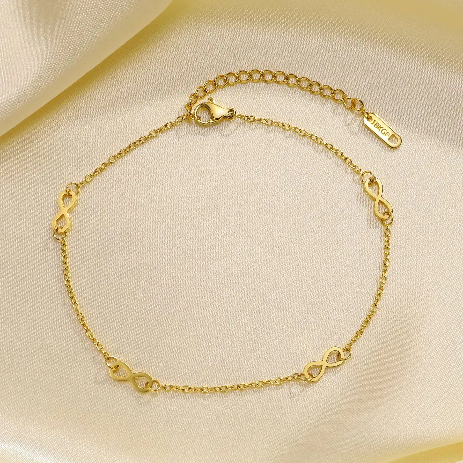 Cavigliere a catena delicate in acciaio inossidabile impermeabile placcato Color oro 18 carati a quattro infino per ragazze, cavigliera minimalista per gioielli per la spiaggia  36