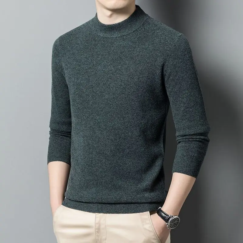 Winter KPOP Fashion Style Harajuku Slim Fit Tops Loose Casual All Match Knitwear Plush O Neck Insert Solid Long Sleeve Sweaters