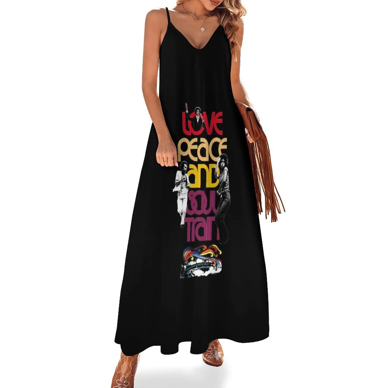 

Soul Train American music dance Sleeveless Dress Women's long dress elegant evening dresses for women 2024