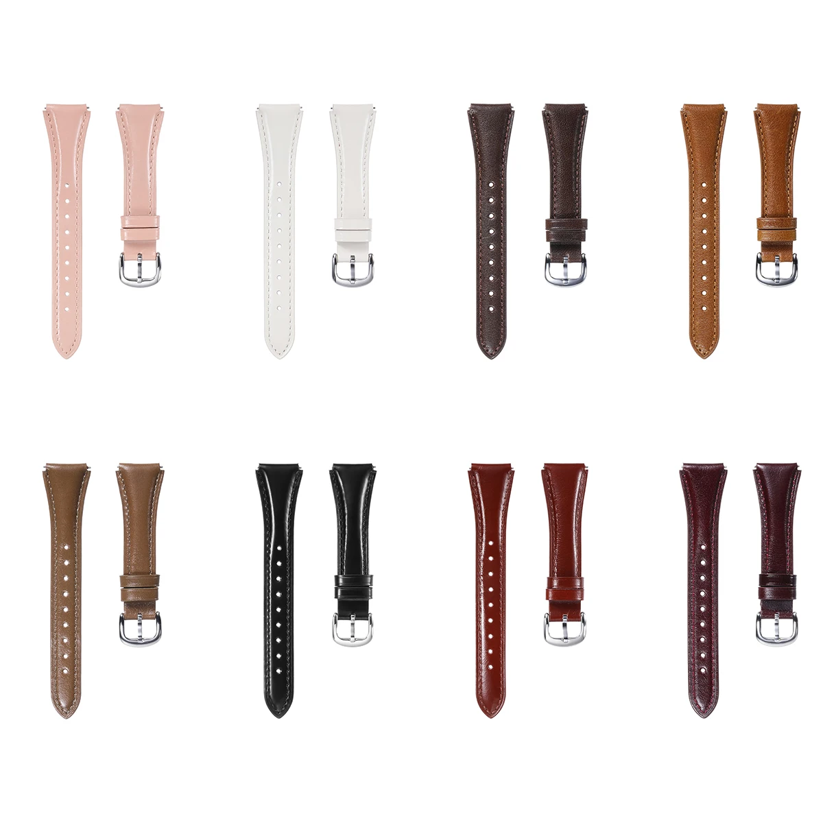 High-End Leather Wristband with Textured Finish, 18/22mm Universal Strap