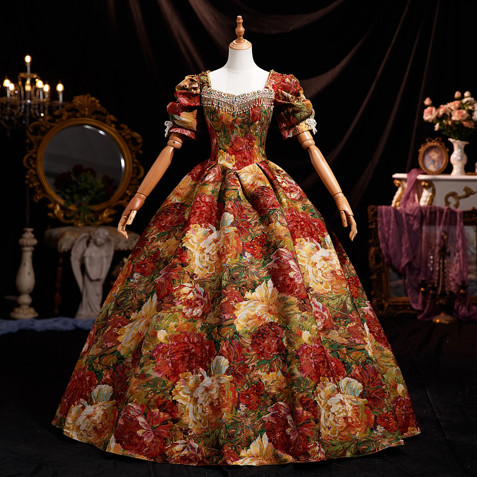Historic Prom Party Masquerade Parade Theater Ball Gown Medieval Marie  Court Evening Dresses - AliExpress 320