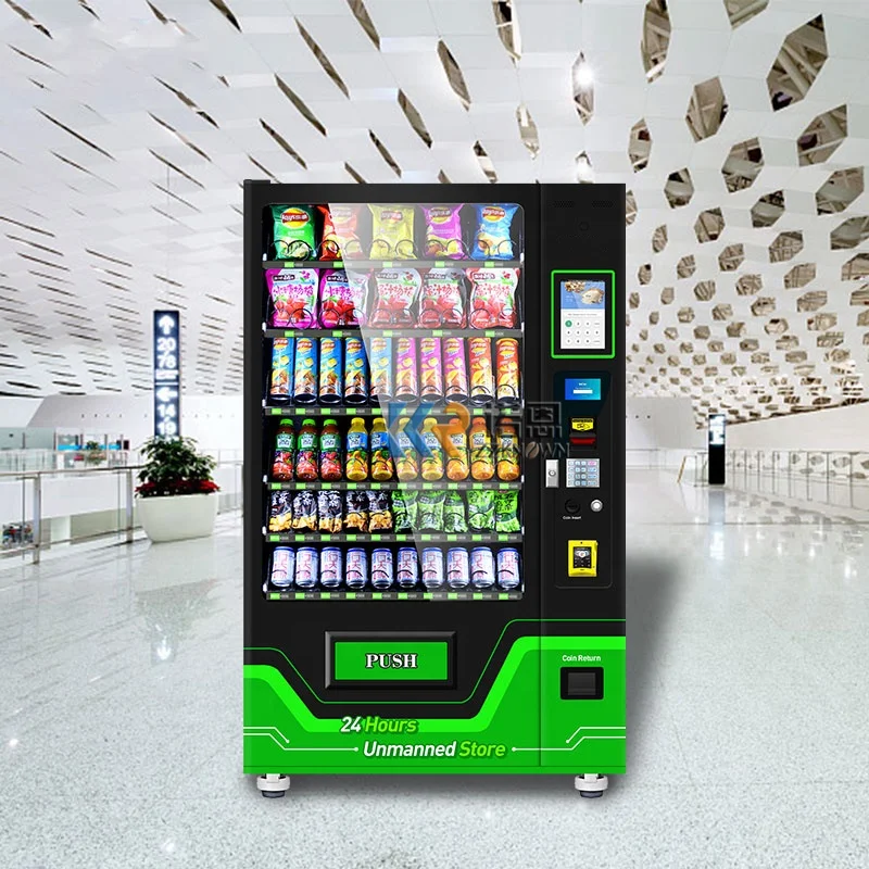 

24 Hours Self-service Beer Vender Vending Machine Snacks And Drinks Combo LED Light Vending Machine