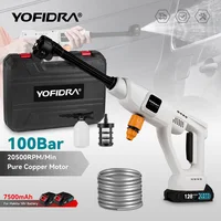 YOFIDRA 20500RPM High Pressure Car Water Spray Gun 100Bar 5M Cordless Garden Water Cleaning Power Tool For Makita 18V Battery 1
