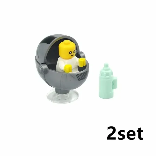 MOC City Baby Stroller Building Blocks Figures Home Furniture Baby Carriage Bed Bottle Horse Highchair Bricks Assemble Kid Toys - 6