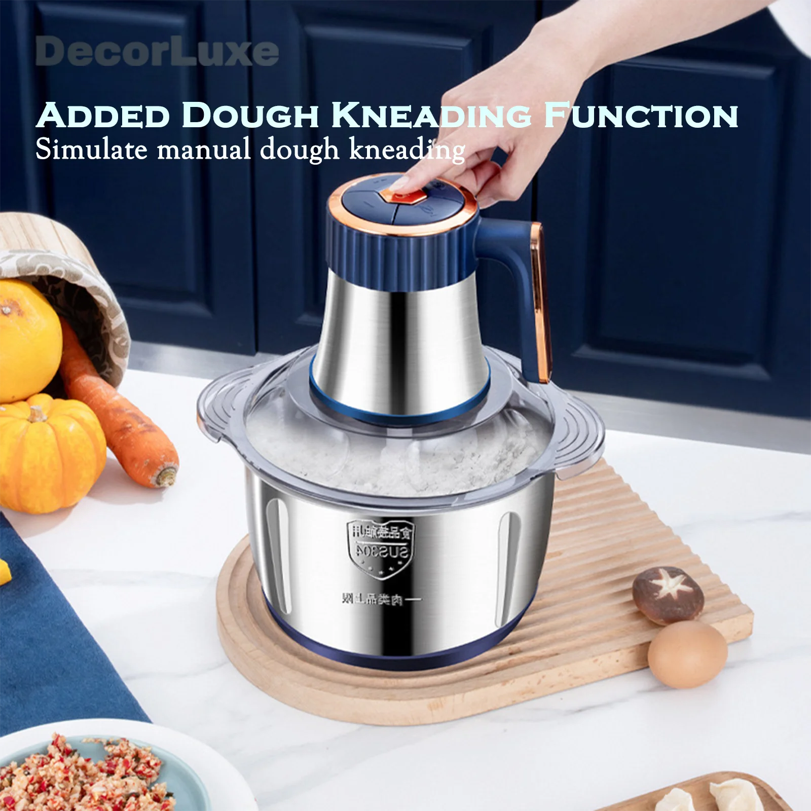 Description Picture 6 of itemDecorLuxe Magic Grinder M13 Electric Chopper 500W 5L Stainless Steel Bowl Multifunctional Meat Grinders Kitchen Blenders